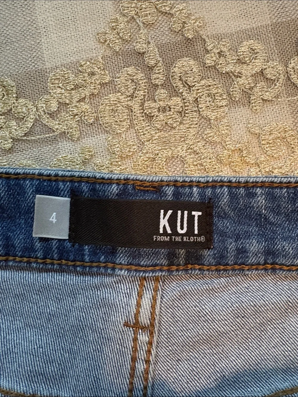 KUT From The Kloth Jane High Rise Distressed Denim Shorts | Size 4